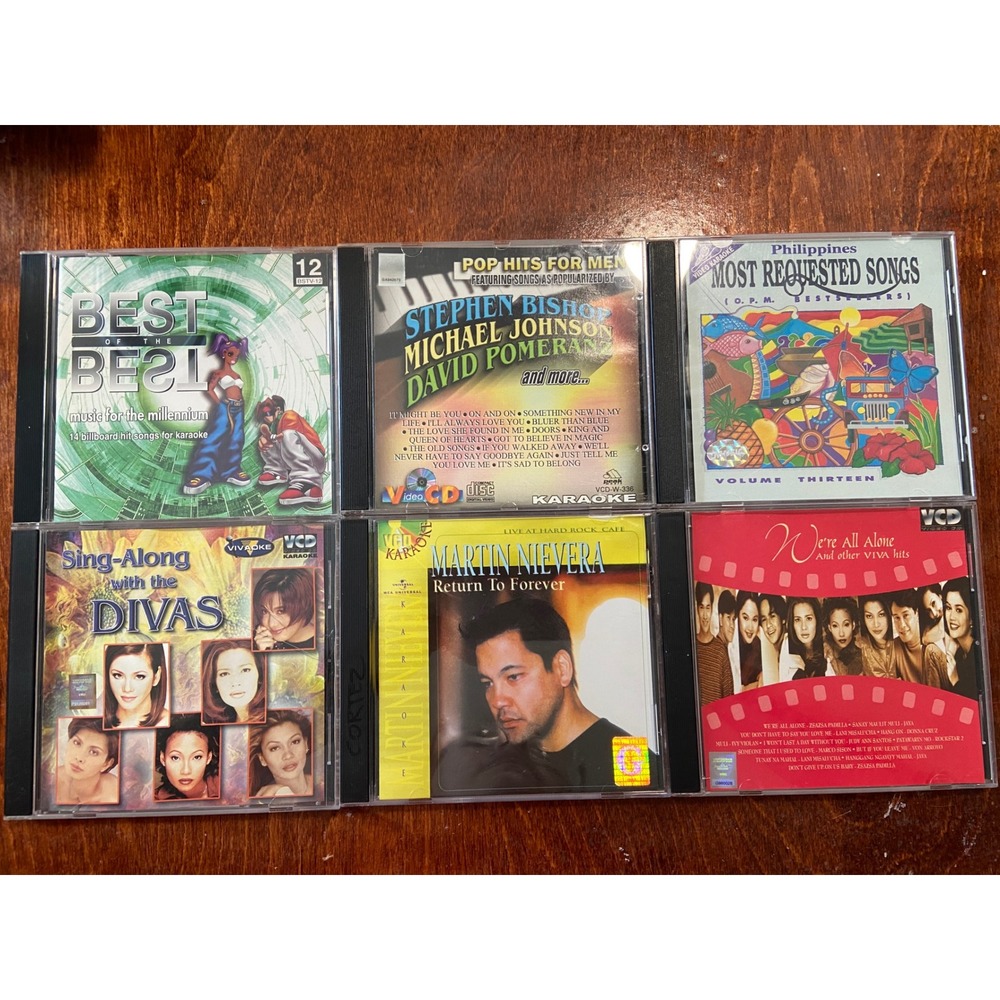 6 cd lot Viva Records OPM pop Karaoke VCD Bundle Martin Nievera hits sing along